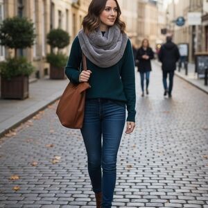 Faux Fur Stylish Gray Scarf